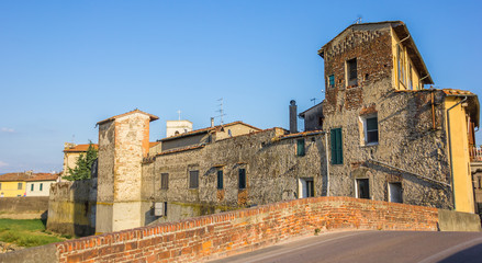 Fototapeta na wymiar Panorama of old buildings in Campi Bisenzio in Tuscany