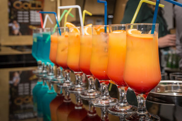 Cocktails in bar