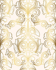 Golden seamless decorative pattern