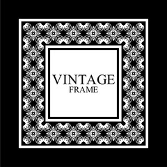 Vintage ornamental white retro frame. Template for design. Vector illustration