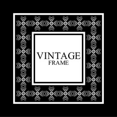 Vintage ornamental white retro frame. Template for design. Vector illustration