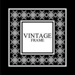 Vintage ornamental white retro frame. Template for design. Vector illustration