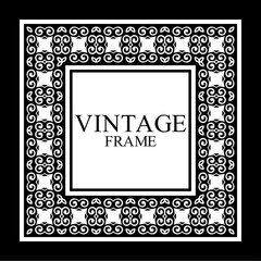 Vintage ornamental white retro frame. Template for design. Vector illustration