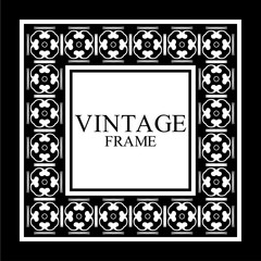 Vintage ornamental white retro frame. Template for design. Vector illustration
