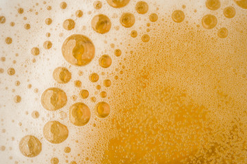 Close up Bubble froth foam of beer in glass or mug for background on top view photo frome dslr full frame hi resolution