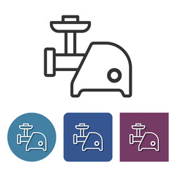 Electric meat chopper line icon in different variants