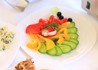 catering table set service with silverware and glass