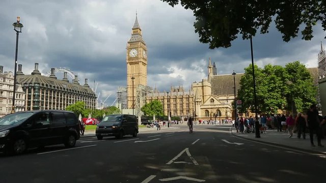 Parliament Square Garden and Big Ben, London, United Kingdom