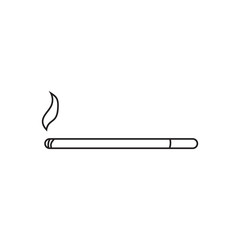 simple icon with a picture of a smoldering cigarette. A drawing without a fill. Vector graphics