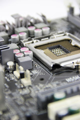 Details from the computer. Motherboard.