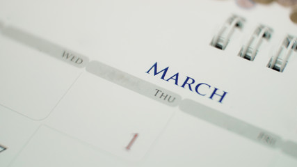 Blurred calendar in planning concept.