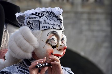 A colourful parade of carnival masks in the city of Basel, Switzerland, revives a centuries old tradition of masked and costumed performances.
 - obrazy, fototapety, plakaty