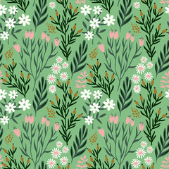 Floral seamless pattern. Vector design for different surfaces.