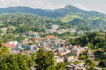 Naklejka premium Aerial view of Kandy, Sri Lanka