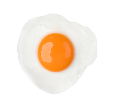  Fried egg isolated on white background food object design