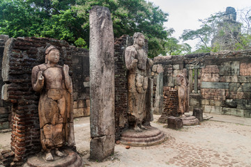 Fototapeta na wymiar Hatadage, ancient relic shrine in the city Polonnaruwa, Sri Lanka