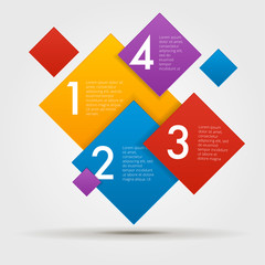 Composite infographics step by step in a series of squares. Element of chart, graph, diagram with 4 options, parts, processes. Vector business template for presentation. Flat design.