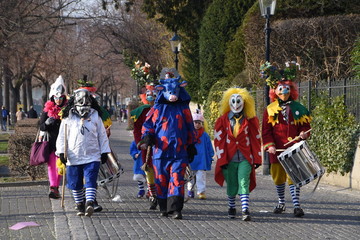 A colourful parade of carnival masks in the city of Basel, Switzerland, revives a centuries old...
