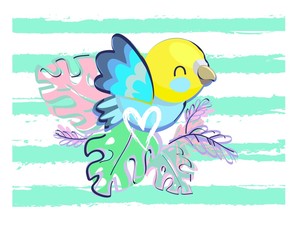 Cute Bird Vector Illustration.