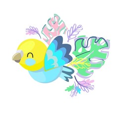 Cute Bird Vector Illustration.