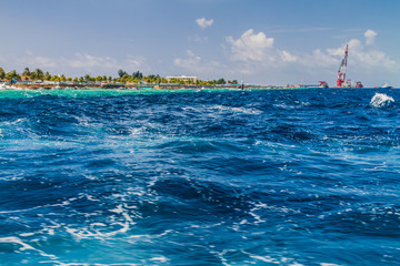 Waves in a sea near Male, Maldives