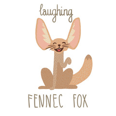 Laughing fennec fox