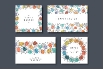 Collection of holiday greeting cards. Happy easter backgrounds