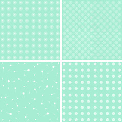 Collection of pattern in green colors.