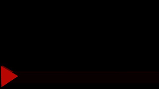 Simple Animated Lower Third Title Strap, red, orange and yellow design, motion pause for title display, moving triangle arrow