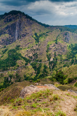 Fototapeta na wymiar Winding road in mountains near Ella, Sri Lanka