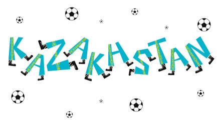 Football World Flag on Funny Alphabet Set :  Vector Illustration