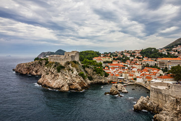 Dubrovnik, Croatia, Ancient fortress  cityscape view