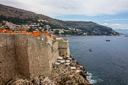 Dubrovnik, Croatia, Ancient fortress seascape