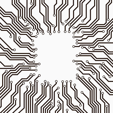 Circuit Board Black and White