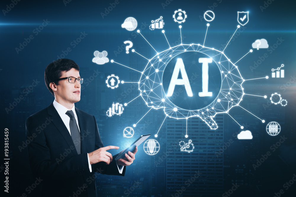 Aufkleber artificial intelligence and technology concept