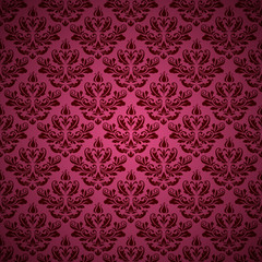 Vintage pink background with damask pattern