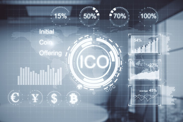 Cryptocurrency and ico concept