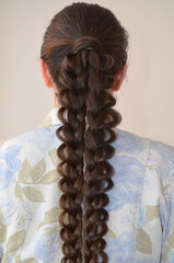 Ажурная французская коса, прическа с длинных  волос