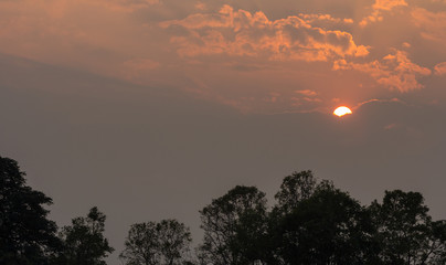 Sunset time evening and sky background