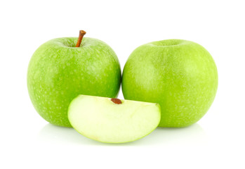 Green apple isolated on the white background