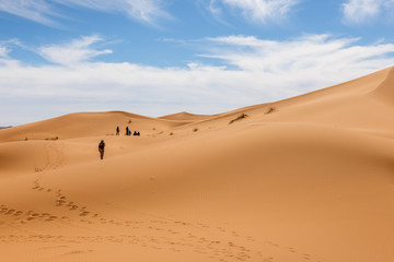Fototapeta na wymiar Sand Dunes of Erg Chebbi in he Sahara Desert, Morocco