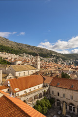 Fototapeta na wymiar Dubrovnik old city street view. Red roofs. Croatia 