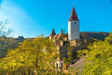 Krivoklat Castle in Autumn Landscape