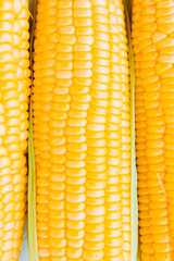 Sweet corn is delicious and ready to eat. Vegetables are beneficial to the body, have vitamins and delicious taste. on white background
