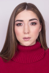 Naklejka premium beauty natural girl portrait