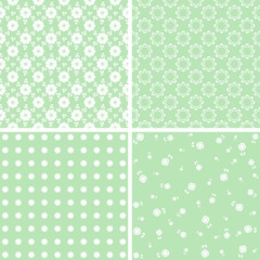 Floral pattern set in pastel colors.
