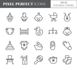 Baby theme pixel perfect 48X48 icons.