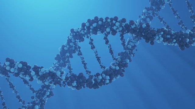 Animated DNA chain model. 3D rendering