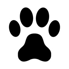 Animal paw print on a white background