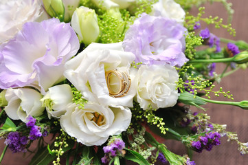 Wedding flowers, bridal bouquet closeup.